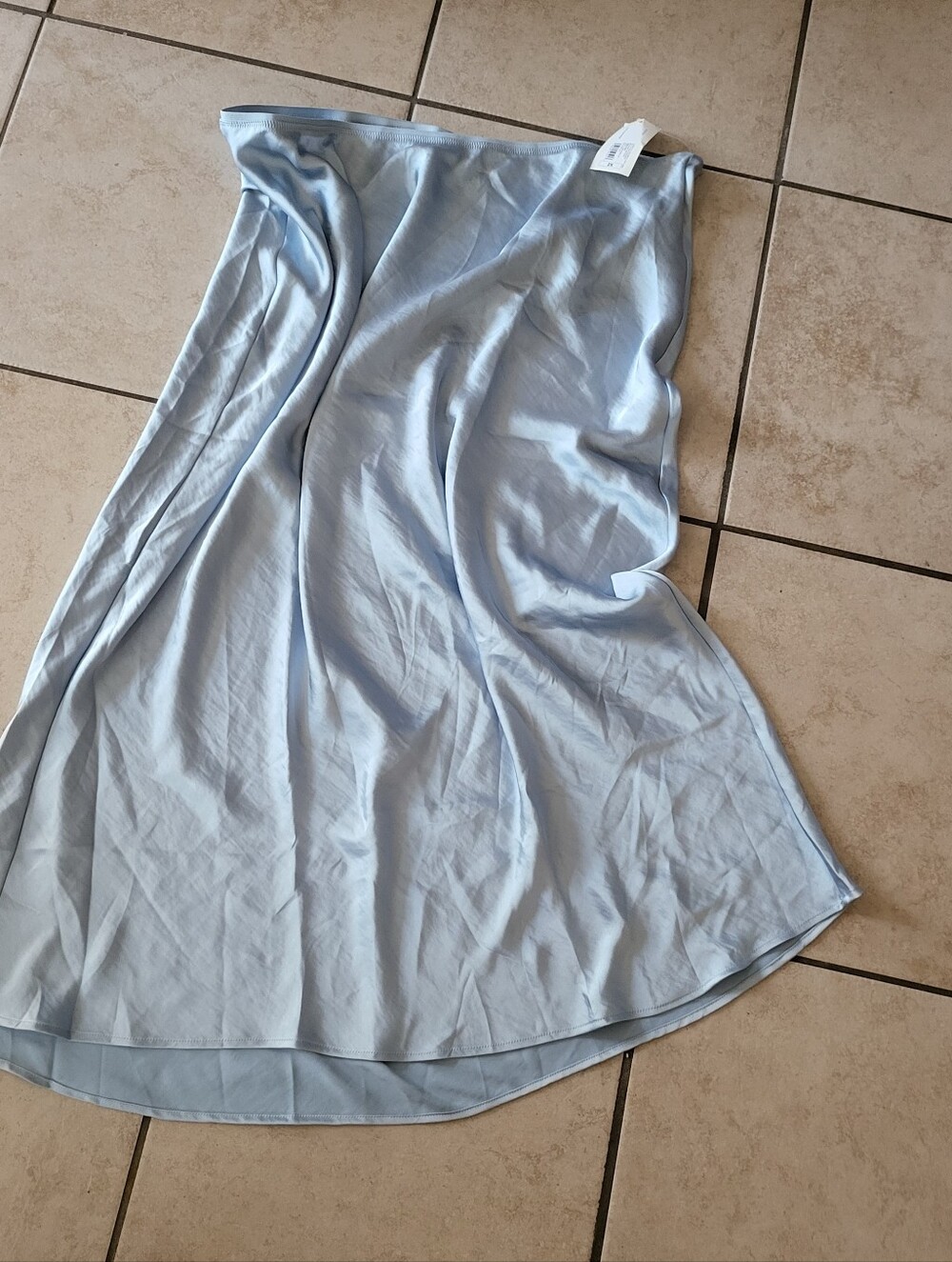 A New Day Satin Baby Blue Skirt